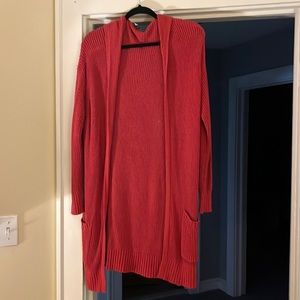 Pink hooded cardigan